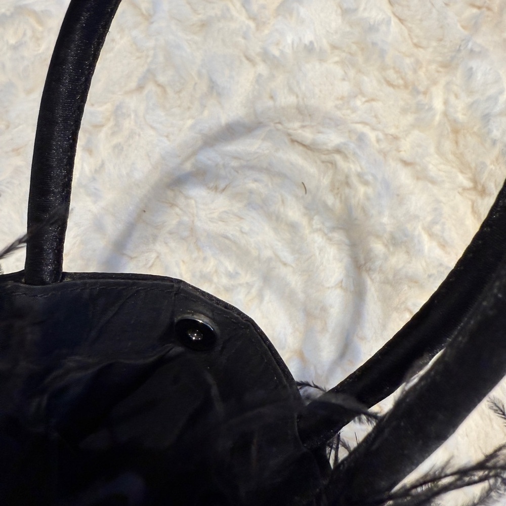 Elegant Black Feathered Women's Bag - Picture 9 of 13